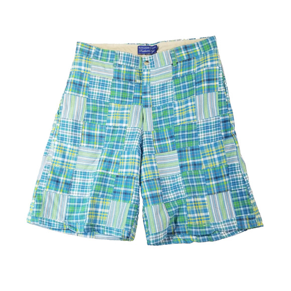 Alexander Julian shorts men's 38x 10.5 blue Patchwork cotton long vintage